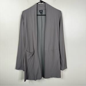 Eileen Fisher Cardigan Womens Small Gray Open Front Long Sleeve Minimalist